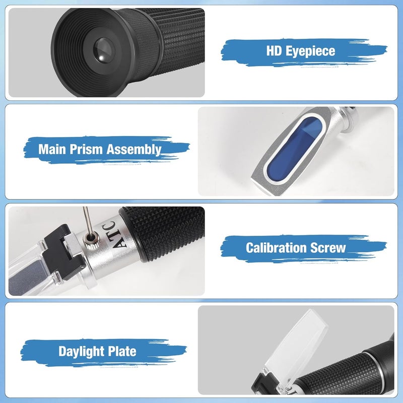 GYE Brix Refractometer with ATC, Dual Scale - Specific Gravity & Brix, Hydrometer in Wine Making and Beer Brewing, Homebrew Kit - Image 4
